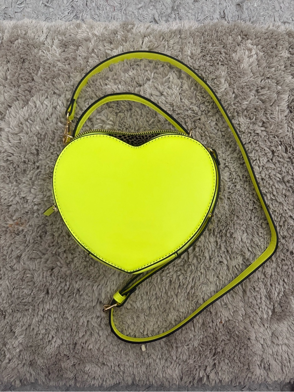 Amazon Neon Yellow Heart Crossbody Bag